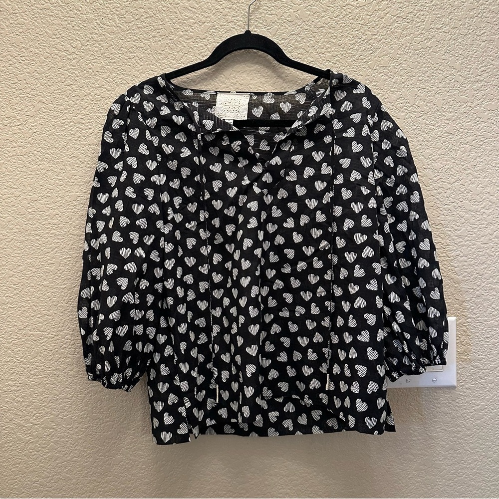 Johnny Was Jade Heart Top size small